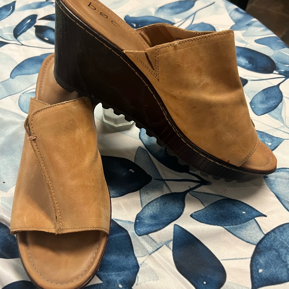Tan Wedge Sandals